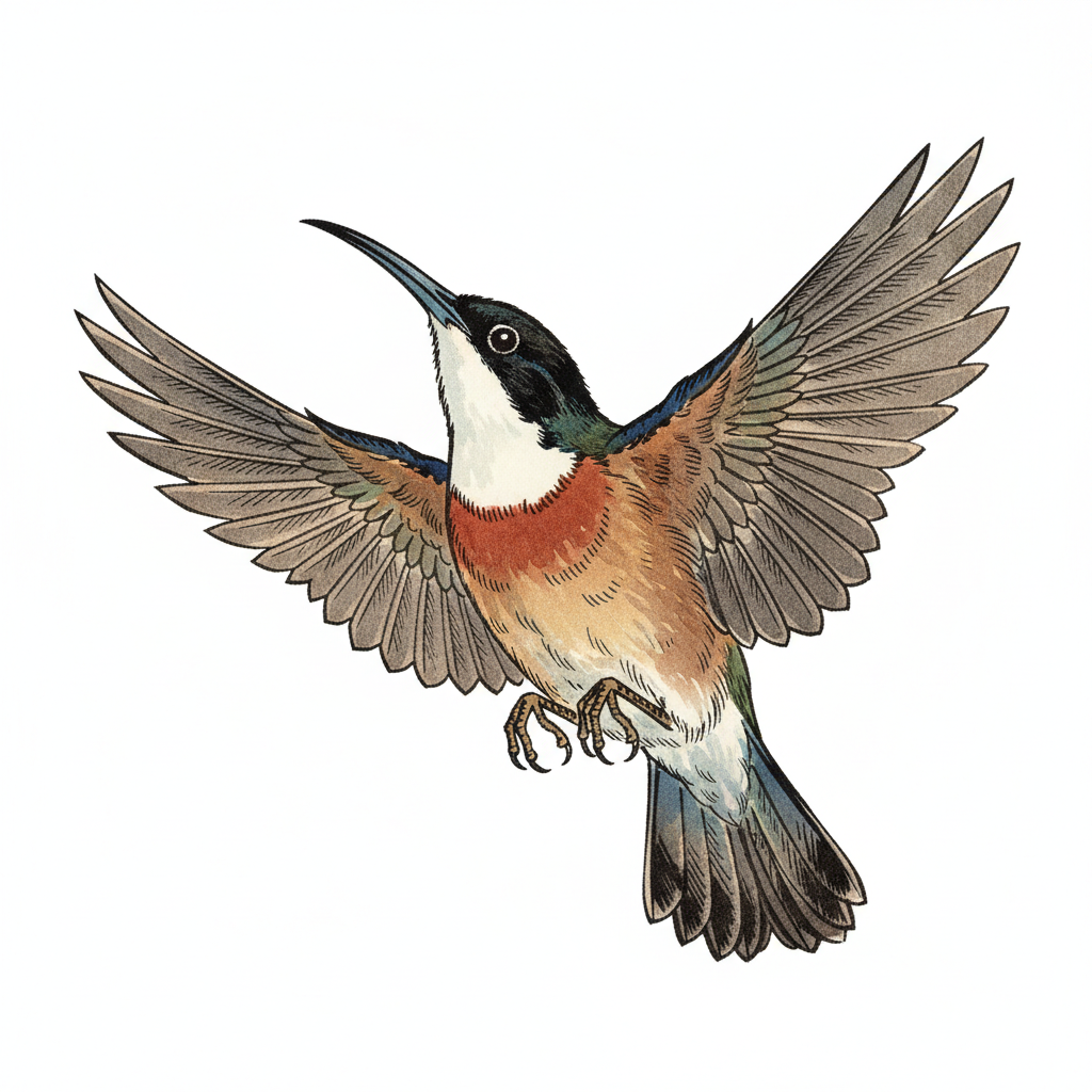 Eastern Spinebill, in flight