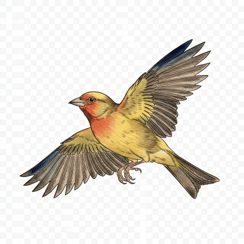 Yellow Canary, in flight