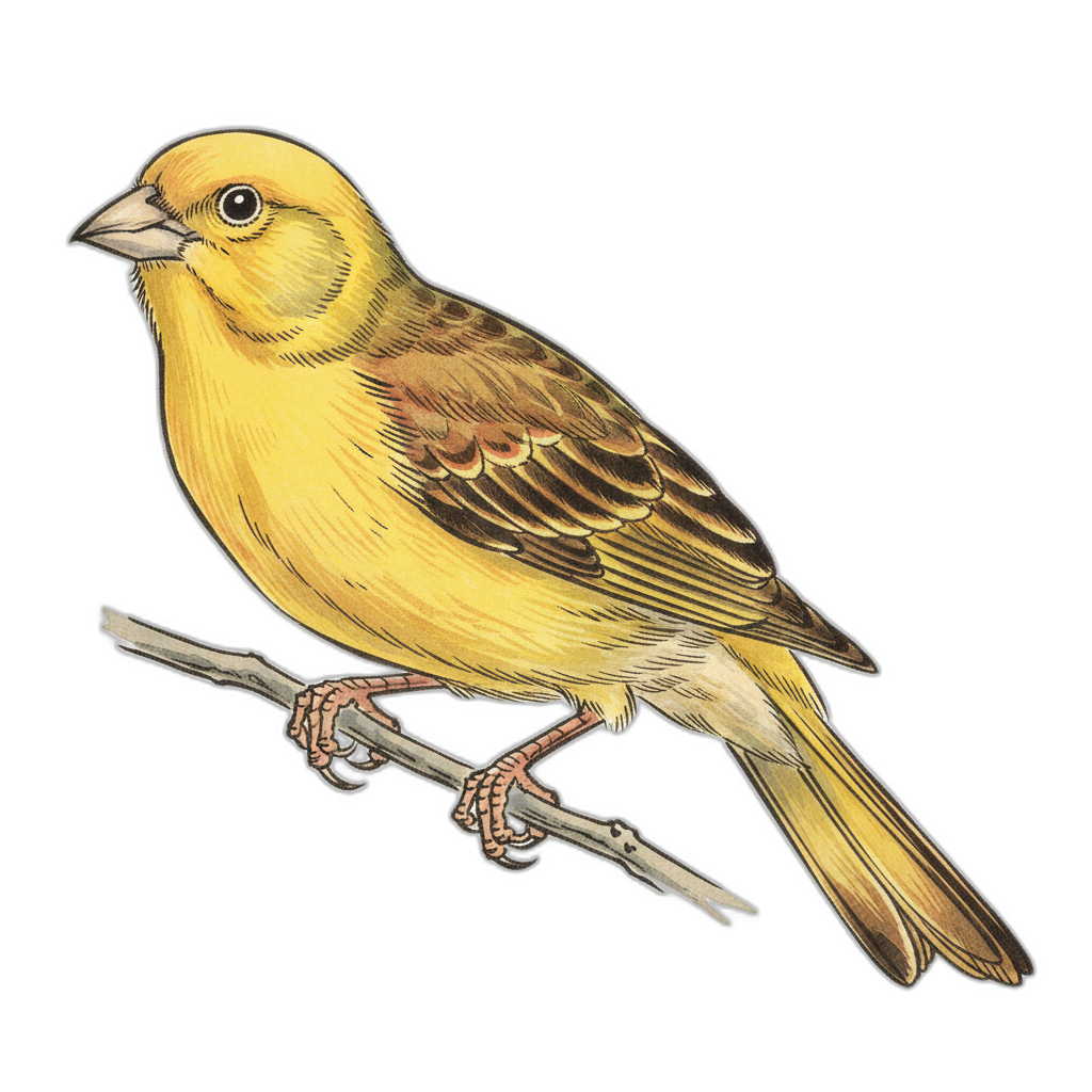 Yellow Canary, perched