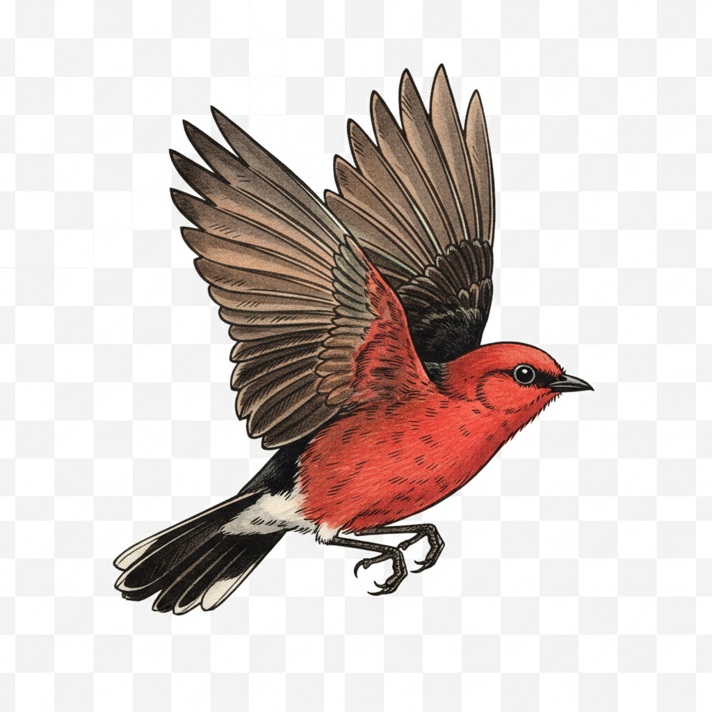 Crimson Chat, in flight
