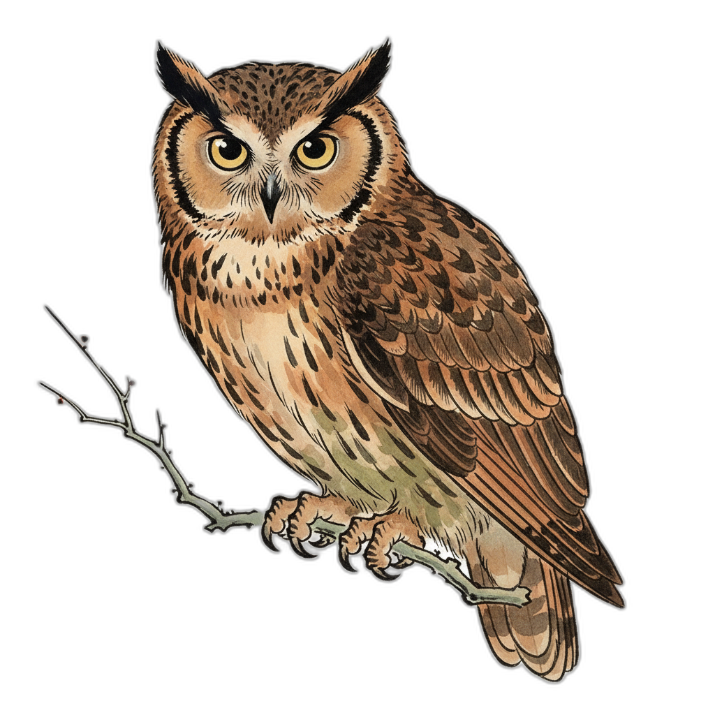 Powerful Owl, perched